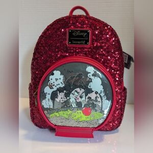 Loungefly Disney Villains Evil Queen Old Hag Sequin Snow Globe Mini Backpack